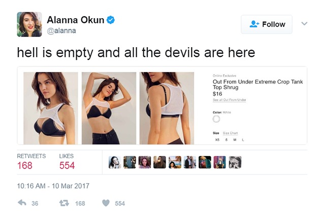 בטוויטר חוגגים: "הגיהינום ריק וכל השדים כבר פה" (צילום: טוויטר alanna)