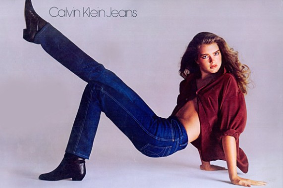 ברוק שילדס במודעה לג'ינס קלווין קליין 1980