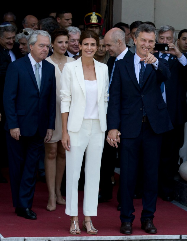 ג'וליאנה אוודה ובעלה, נשיא ארגנטינה, מאוריסיו מאקרי (צילום: AP)