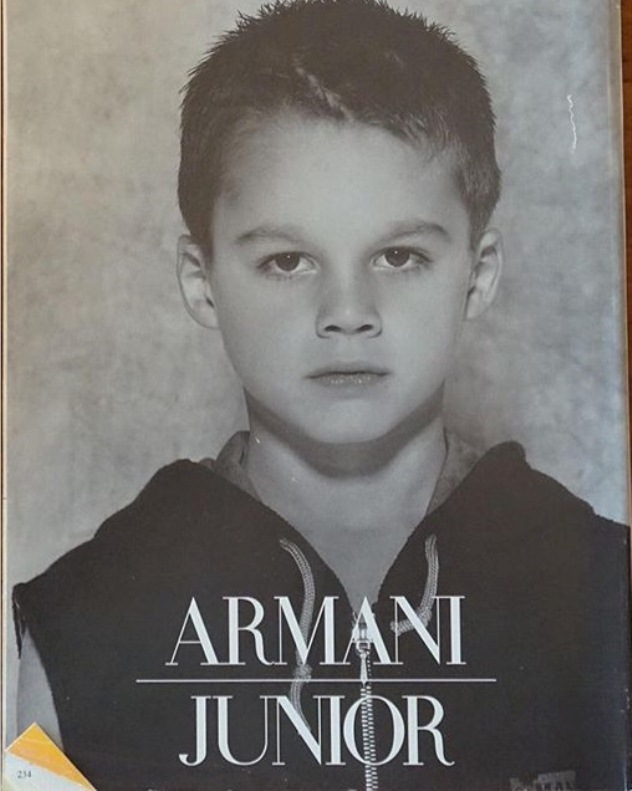 בקמפיין לארמני בגיל שש (צילום: אינסטגרם pietroboselli)