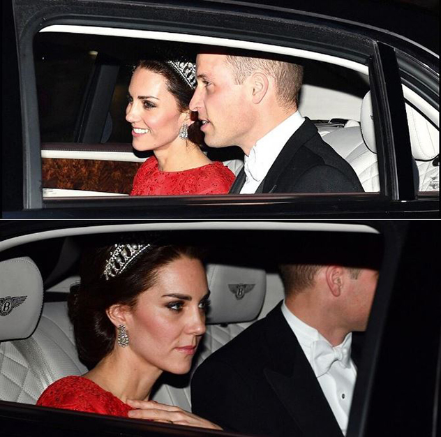 וויל וקייט בדרך לאירוע החגיגי. נראה שהיא סבבה עם מטלת נשיאת הכתר (צילום: אינסטגרם willkatecambridge)