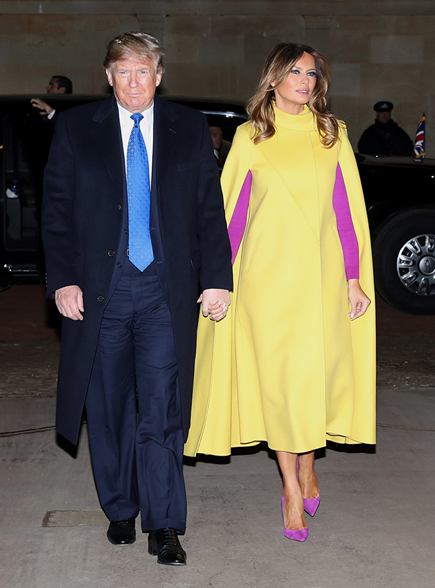 מלניה ודונלד טראמפ והמעיל הצהוב (צילום: Chris Jackson לגטי אימג'ס)