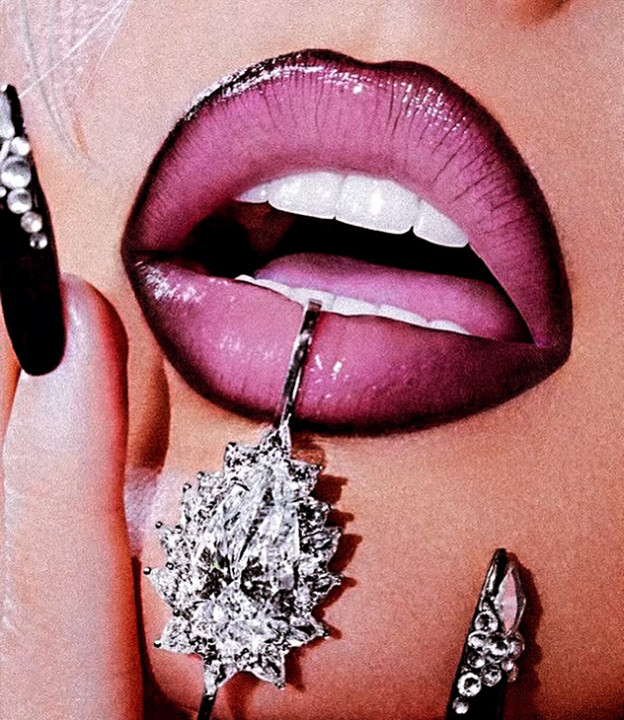 חתיכת יהלום על השפתיים של כריסטינה (צילום: אינסטגרם Dan Mor)