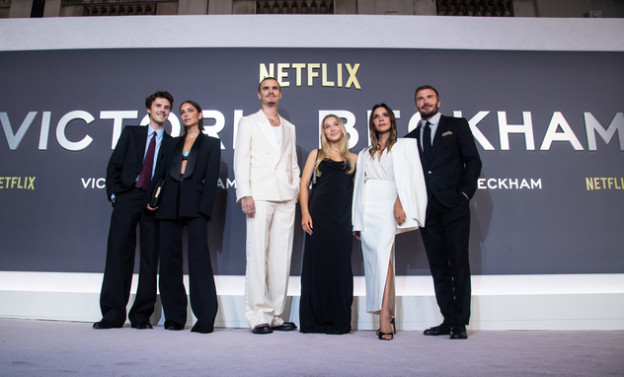 משפחת בקהאם בהרכב כמעט מלא ללא הבן ברוקלין (צילום: Jeff Spicer לגטי אימג'ס)