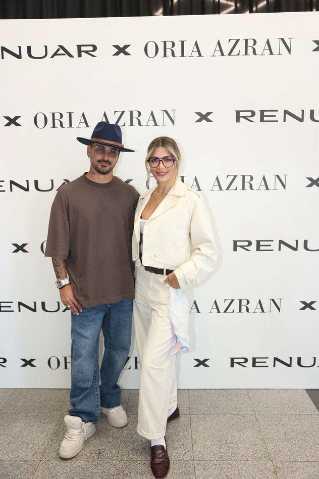 מירן ומאור בוזגלו בהשקת הקולקציה המשותפת של רנואר עם המעצבת אוריה עזרן (צילום: אור גפן)