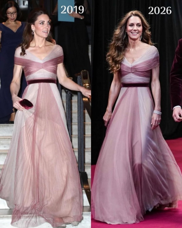 אם השמלה מוכרת לכם, זה בגלל שלבשה אותה ב- 2019 (צילום: Royal Fashion Police אינסטגרם)