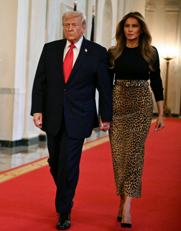 מלניה ודונלד טראמפ. איזה סטייל יש לה (צילום: by Jim WATSON לגטי אימג'ס)