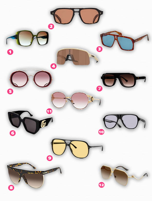 1. Carolin Abram, מחיר: 1690 שקלים, 2. Cutler and Gross, מחיר: 2400 שקלים, 3. GIGI סטודיו, 1100 שקלים, 4. אוקלי, 1059 שקלים, 5. MATSUDA, מחיר: 3,950 שקלים, 6. גוצ'י באופטיקנה, 1819 שקלים, 7. THIERRY LASRY, מחיר: 2800 שקלים, 8. ויקטוריה בקהאם באירוקה, 1,799 שקלים, 9. רייבאן, 1030 שקלים, 10. אוליבר פיפלס, 1559 שקלים, 11. ורסצ'ה, 1299 שקלים, 12. דולצ'ה וגאבנה, 1289 שקלים