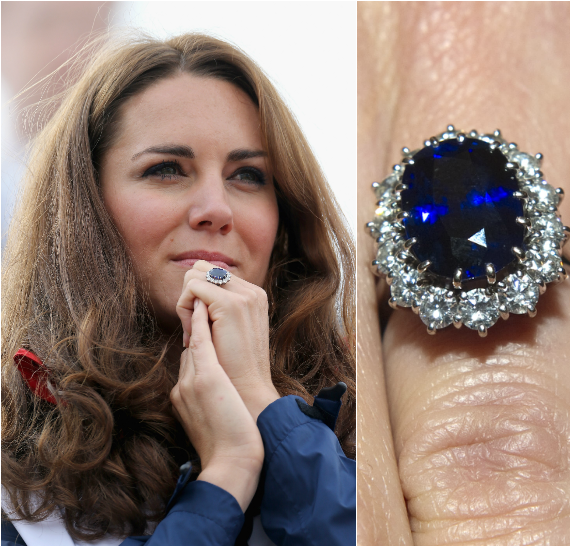 קייט והטבעת המלכותית. אחת היפות שראינו (צילום: גטי אימג'ס)