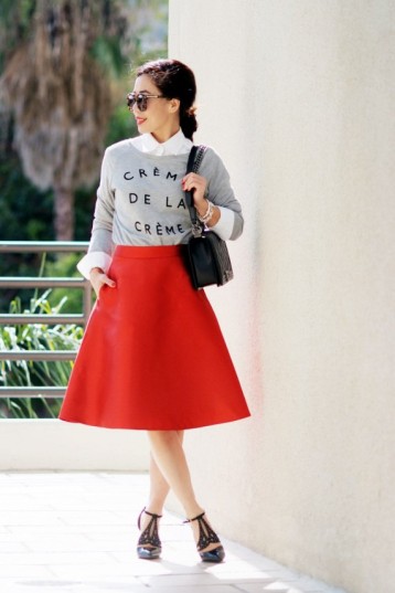 HallieDaily-J.Crew-Red-A-Line-Skirt-and-Chanel-Boy-_5