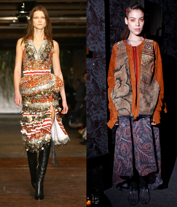 הטרנד הצועני בתצוגות של Sobotka (מימין) ו-Altuzarra (משמאל) בשבוע האופנה בניו יורק | צילומים: גטי אימג'ס