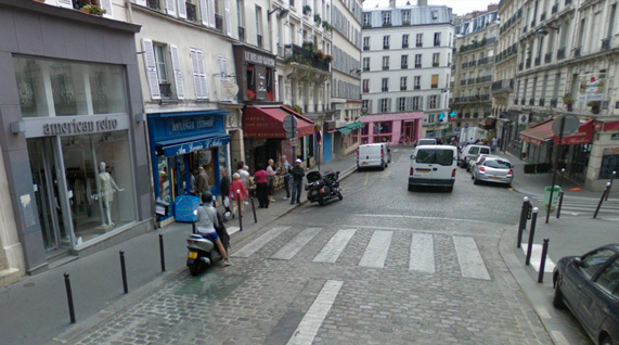רחוב Rue de Abbesses | צילום מסך google maps